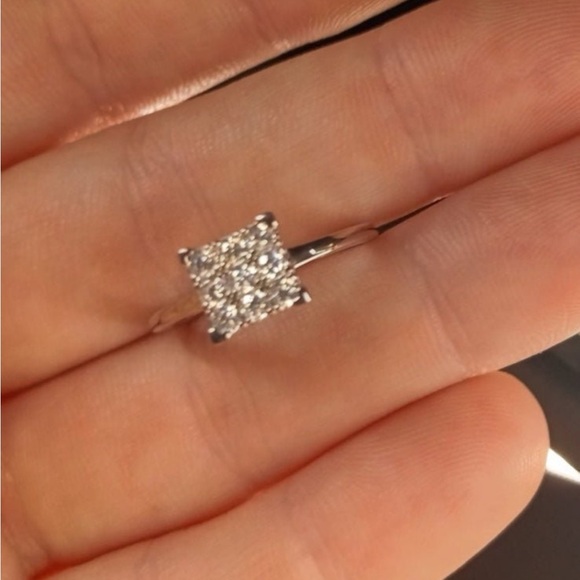 4.35 ctw Platinum Over Sterling Silver Cluster Ring (Size 6.0) Made with Zircon - Picture 2 of 8